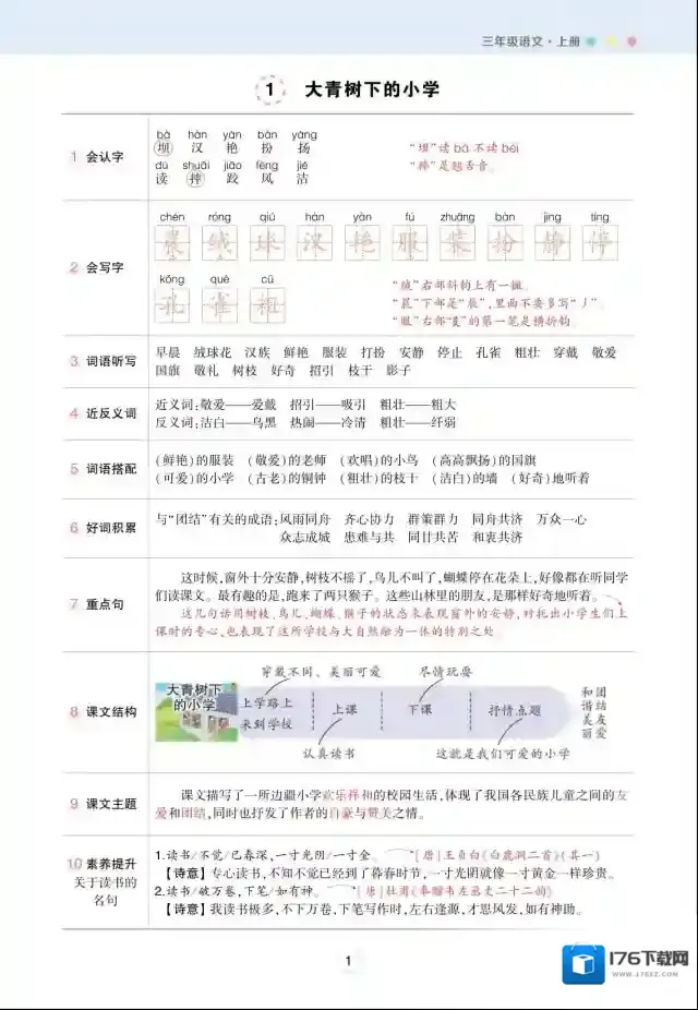 状元语文笔记小学1-6全年级（上册） 百度云网盘夸克 可打印