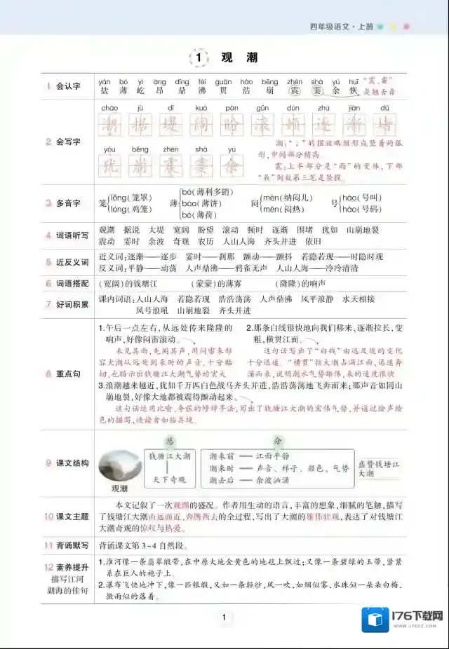 状元语文笔记小学1-6全年级（上册） 百度云网盘夸克 可打印