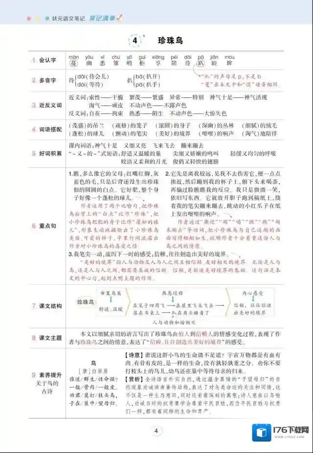 状元语文笔记小学1-6全年级（上册） 百度云网盘夸克 可打印