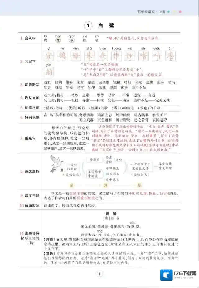 状元语文笔记小学1-6全年级（上册） 百度云网盘夸克 可打印